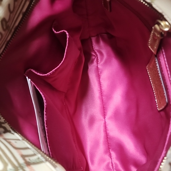 Coach Heritage Tattersall Graffiti 2 Fer Golden Tote Bag & Matching Wristlet - Picture 4 of 16